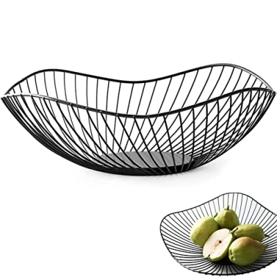 Immagine di Whcctl Portafrutta Oro, Cestello per Frutta in Metallo, Moderno Fruttiere Grande, Porta da Tavolo Moderno, Cesto Filo Metallico, fruttiera Cnservare Frutta, Pane, Snack