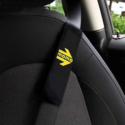 Immagine di MOMO Set 2 Cuscini per Cinture di Sicurezza Auto Nero/Giallo