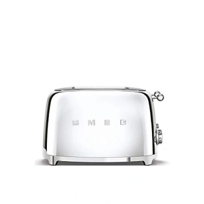 Immagine di Smeg, Tostapane 4x4 TSF03SSEU, 4 Scomparti da 36mm, 6 Livelli di Doratura, Funzione Riscaldamento, Scongelamento e Bagel, Espulsione Automatica del Pane, 2 Cassetti Raccoglibriciole, 2000W, Acciaio