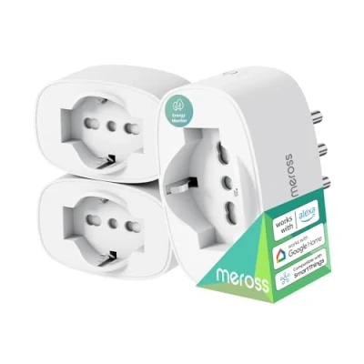 Immagine di Meross Presa Smart Italiana, WiFi (Type C, F, L) con Monitoraggio Consumi, Intelligente 16A, Compatibile Alexa, Google Home e SmartThings, Controllo Vocale Remoto, 3840W, 3 Pezzi