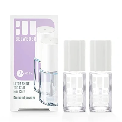 Immagine di BELWEDER Indurente per Unghie Ultra Shine con Polvere di Diamante 2 x 7,5 ml Rafforza le Morbide, Screpolate e Lucentezza Trasparente Top Coat