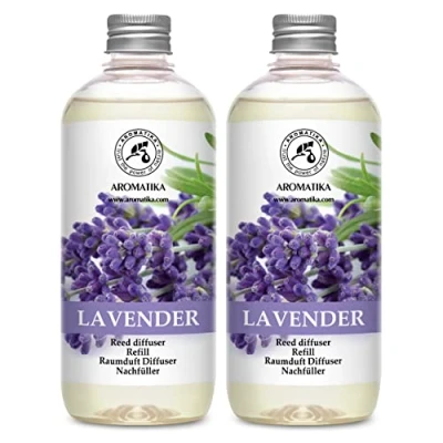 Immagine di Ricarica Diffusore Ambiente Lavanda con Olio Essenziale di 1L 2x500ml Aromi Bastoncini Profumati Profumo Fragranza Fresca