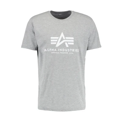 Immagine di Alpha Industries Tshirt con stampa, Uomo, Taglia: Medium, Grey heather/white