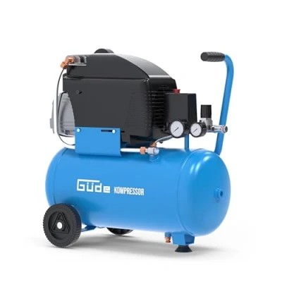 Immagine di Güde Compressore 231/10/24 (lubrificato ad olio, max. 10 bar, 1500 W, caldaia 24 l, potenza di aspirazione 206 l/min, riduttore pressione, 2 manometri, valvola sicurezza, vite scarico della