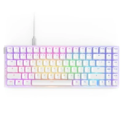 Immagine di NZXT Function 2 MiniTKL Tastiera gaming ottica compatta TKL Polling rate 8K Switch ottici lineari Attuazione regolabile Keycaps PBT a doppio colpo RGB Hot swap Poggiapolsi Bianca