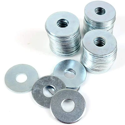 Immagine di 50 rondelle piccole per riparazione Penny M6 x 20 mm, in acciaio zincato, larghe, spesse e piatte.