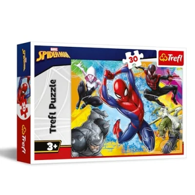 Immagine di Trefl Marvel Spiderman, I colori dell&#039;Uomo Ragno 30 Pezzi Puzzle Colorati con un Supereroe, per Bambini a partire dai 3 anni, 18307