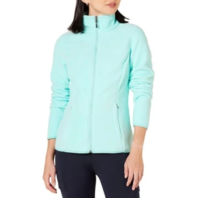 Immagine di Amazon Essentials Giacca in pile morbido con cerniera intera dal taglio classico (disponibile taglie forti) Donna, Blu Acqua, XL