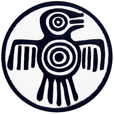 Immagine di Simbolo azteco di potenza, forza e coraggio Termoadesiva Cucibile Ricamata Toppa