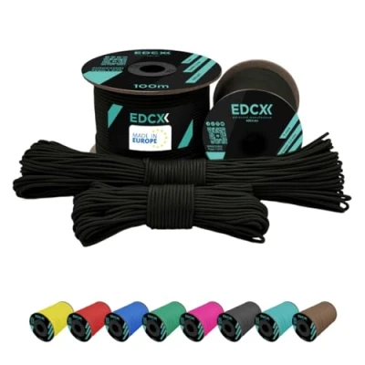 Immagine di EdcX 2 mm Nylon Paracord 275 (15, 30, 50 And 100 m) 100% Rope, 3 Strand Cord, Cord in Many Colours (Army Green, 15