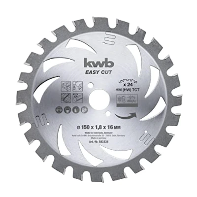 Immagine di Lama per sega circolare kwb Easy Cut AKKU TOP, 583338 (in metallo duro, passo dei denti asimmetrico, dente alternato speciale), 150 x 16