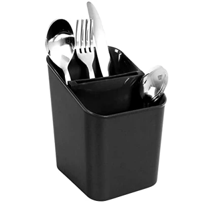 Immagine di Vilde Portaposate, scolapiatti, cestino per posate da cucina, organizer posate, colore nero