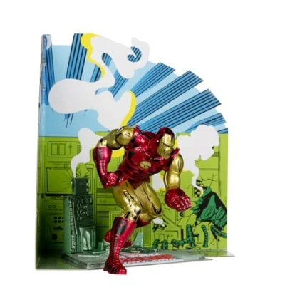 Immagine di McFarlane Toys Marvel Iron Man scala 1:10th Posed Figure con Scena (The Invincible #126)