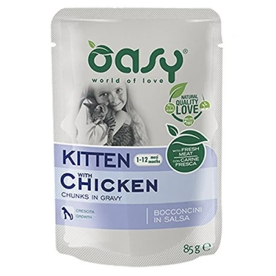 Immagine di Oasy Kitten Bocconcini in Salsa con Pollo Buste 24 x 85 g umido gattini