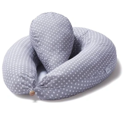 Immagine di Niimo Cuscino Gravidanza e Allattamento per Dormire di lato con Piccolo Multifunzionale Federa Esterna 100% Cotone Sfoderabile Lavabile Uso Versatile (Grigio Pois Bianchi)