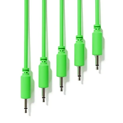 Immagine di ExcelValley 5 Pack Cavi Modulari Patch Mono TS 3,5mm 1/8&quot; Eurorack Sintetizzatore [Verde 10 cm 4&quot;]