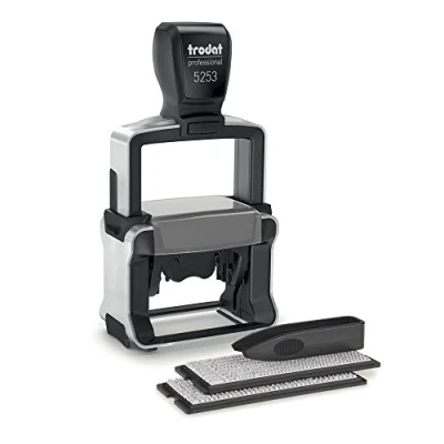 Immagine di Trodat Professional 5253 Typo, Timbro Autoinchiostrante Fai da Te Componibile, max 6 Righe, Impronta 49 x 28 mm, Cartuccia Inclusa di Colore Nero, Struttura in Acciaio Inox Robusta per Uso intensivo