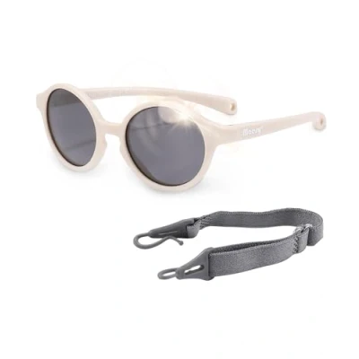 Immagine di Maesy Occhiali da sole per bambini Noah 0 2 anni Flessibili Cinturino elastico e regolabile Protezione polarizzata UV400 bambine ovale (Beige ecru)