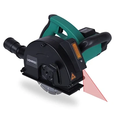 Immagine di VONROC Scanalatore per tracce muro 1700W, 150mm. Scanalatrice elettrica. Con Guida Laser. Include 2 dischi diamantati. Larghezza di taglio regolabile 14/19/29 mm. connettore aspirapolvere