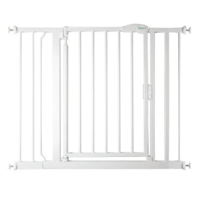 Immagine di Safetots Cancelletto per Scale a Chiusura Automatica Pressione, 96.6 cm 103.6 cm, Bianco, Bambini, Barriera di Sicurezza Bambini