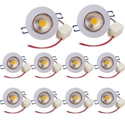 Immagine di Confezione da 10, PocketMan 7W 700 lumen 3.4 pollici a LED COB risparmio energetico kit incasso soffitto Con Driver (bianco freddo, 6300 7000K)