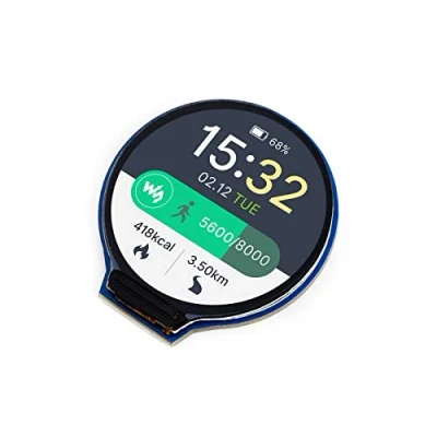 Immagine di Waveshare 1.28 pollici LCD Rotondo Display per Raspberry Pi/Jetson Nano/Arduino, 240x240 IPS Schermo 65K RGB Colori Monitor, Utilizzando SPI Bus, Incorporato GC9A01 Driver
