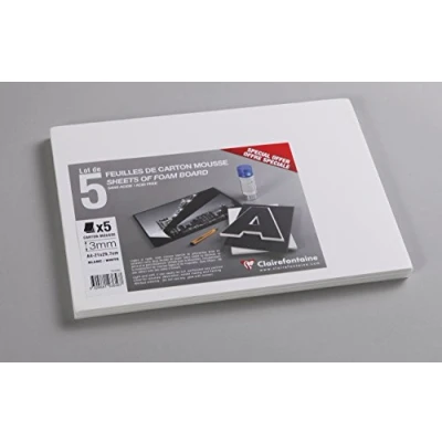 Immagine di Clairefontaine 193656C Una confezione di Pannelli in poliestere 5 fogli 21 x 29.7 cm, Spessore 3 mm, Bianco