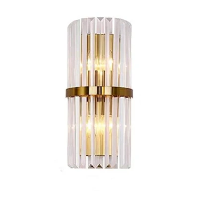 Immagine di MZStech Lampada da parete in cristallo E14 Applique, moderna (Base oro)