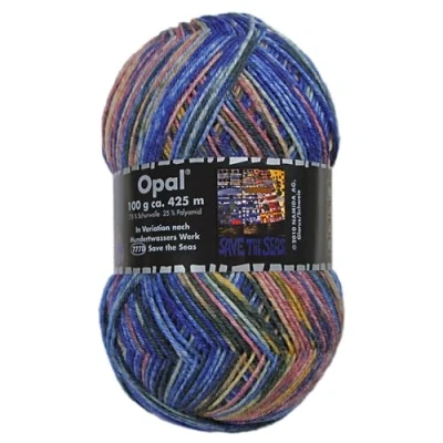 Immagine di Frida&#039;s Wollhaus Ocal, 100 g, lana per calze, 4 pezzi, lavorare a maglia, 24 colori (3207 Save the Seas)