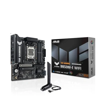 Immagine di ASUS TUF Gaming B850M e WiFi, Scheda Madre AMD Micro ATX, 8+2+1 Fasi di Alimentazione, slot DDR5, PCIe 5.0, 3 M.2, WiFi 6E, Ethernet Realtek 2.5Gb, USB C da 10 Gbps, BIOS Flashback Aura Sync