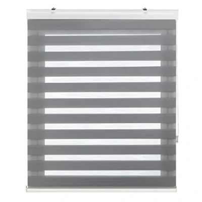 Immagine di Blindecor Vela tenda a rullo in doppio strato notte e giorno con cassonetto alluminio Nero, per interne 120 x 180 cm (Larghezza Altezza) Dimensioni del tessuto 117 175