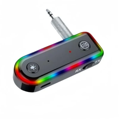 Immagine di Ricevitore Bluetooth 5.3, Mini Aux Auto per Stereo/Cuffie Cablate/Altoparlante, Adattatore Jack 3.5 mm, Chiamate in Vivavoce Autoradio, Cuffie o Impianto Stereo