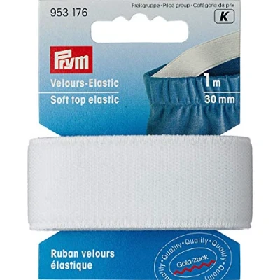 Immagine di Prym Elastic Tape, White, 30 mm, Weiß, 1 m