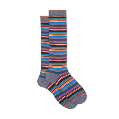 Immagine di Gallo Calze Lunghe Uomo Cotone E Cashmere Sasso Righe Multicolor Micro