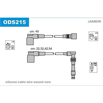 Immagine di JANMOR ODS215 Kit Cavi Accensione OPEL: Astra F CC, Calibra A, Caravan