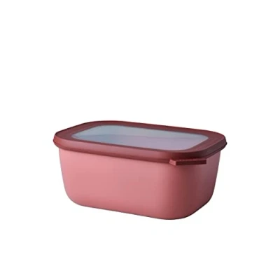 Immagine di Mepal Multi Bowl Cirqula Rectangular Contenitori Plastica con Coperchio Adatto come Contenitore Ermetico per Frigo, Microonde, Congelatore da Portata Ciotole Cucina 1500 ml Vivid mauve