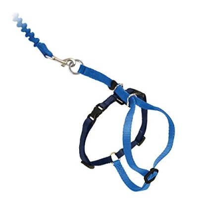 Immagine di PetSafe Easy Walk, Pettorina e Guinzaglio Elastico per Gatti, Regolabile, Elastico, Blu, S