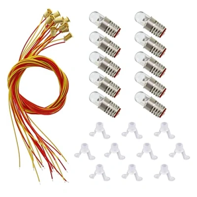 Immagine di 10 pezzi, attacco per illuminazione completamente piccolo, supporto lampadine a LED, bianco freddo, E5, E5,5, H0, 12 14 V