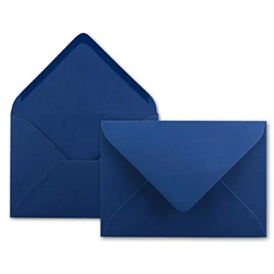 Immagine di Neuser Buste da lettere 80 g/m² in colori vivaci, formato B6, dimensioni 175 x 125 mm, chiusura adesiva inumidire 75 Umschläge blu notte