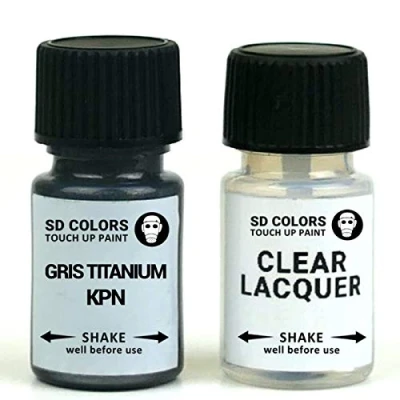 Immagine di SD COLORS Vernice per ritocchi, 15 ml, riparazione graffi e scheggiature, codice colore KPN GRIS Titanium (vernice + lacca)