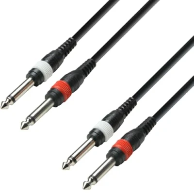 Immagine di Adam Hall Cables 3 STAR TPP 0300 Cavo Audio 2 x Jack mono da 6,3 mm a m