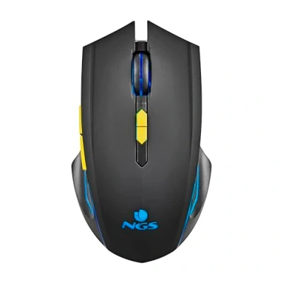 Immagine di NGS GMX 200 Mouse da gioco wireless con illuminazione a LED, 6 pulsanti, sensore ottico regolabile, compatibile PC e laptop/PS/Xbox/Nintendo Switch/tablet/telefoni, precisione controllo, nero