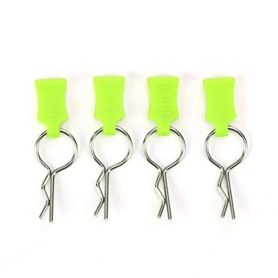 Immagine di T best Perno con Clip per Guscio, Lega di Alluminio e Acciaio 1/5 1/8 Scala RC Guscio carrozzeria + Set staffe Fissaggio Traxxas(Giallo Verde)