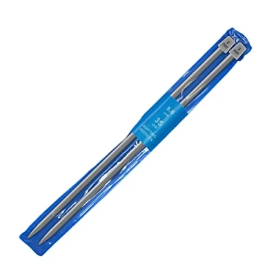 Immagine di Powertool, ferri da maglia in alluminio, 2 pezzi, lunghezza 35 cm, a punta singola, classici, 9 mm
