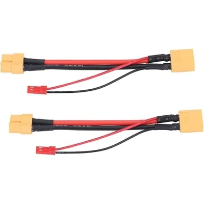 Immagine di YUNIQUE GREEN CLEAN POWER Set 2Pcs Adattatore Cavo XT60: Connettore Maschio e Femmina 14 AWG con Spina JST 22 Accessori Ideali per Modelli RC