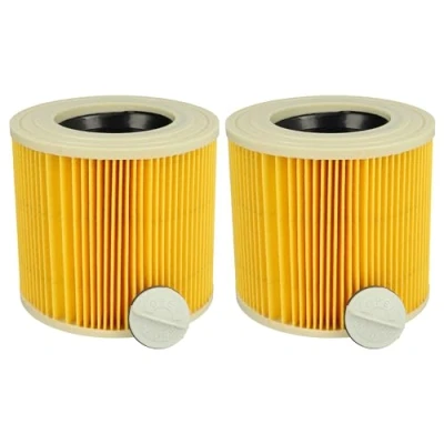 Immagine di vhbw® 2x Set filtri a cartuccia di ricambio sostituisce Kärcher 6.414 552.0 compatibile con aspirapolvere, aspiraliquidi, aspirapolvere multiuso
