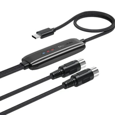 Immagine di DigitalLife Cavo Convertitore di Interfaccia USB C a MIDI (5 Pin DIN) Compatibile con Windows 11/macOS 14, C01