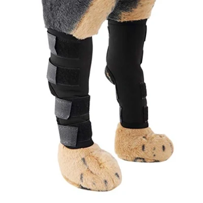 Immagine di TINAYAUE Comodo tutore per gambe del cane in neoprene zampe anteriori e posteriori cane, supporto a compressione, con cinghie proteggere le ferite, lesioni distorsioni da