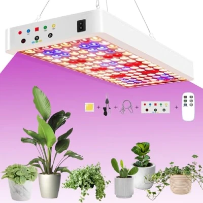 Immagine di Lampada Per Piante, 100w Luce Di Coltivazione A Spettro Completo, Led Piante Da Interno, Luci 3000k 5000k 660nm Con Uv E Ir Lampade Indoor, Verdure Fiori