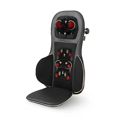 Immagine di medisana MC 825 cuscino massaggiante shiatsu per schiena e collo, sedile con digitopressione, massaggio cervicale, funzione calore, 3 intensità, luce rossa, telecomando